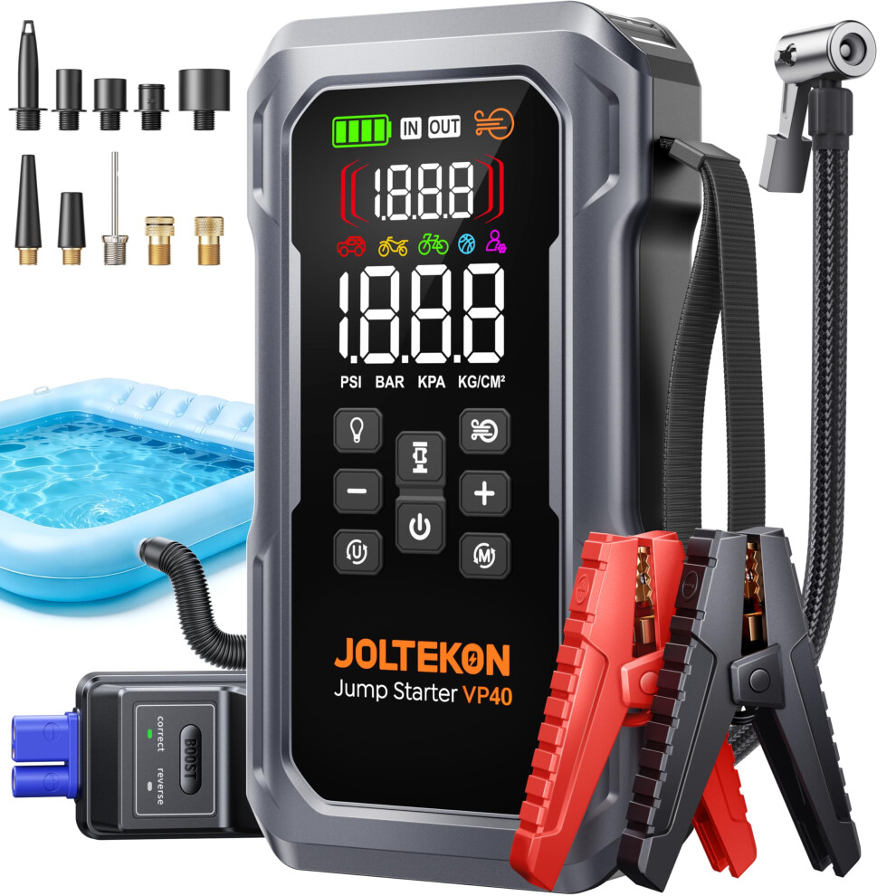 6000A 160Psi Jump Starter Power Pack With Air Compressorï¼Blower, 12V Car Battery Booster Jump Starter (All Gas/12L Diesel) Portable Car Jump Starter 5003105087438