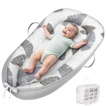 HOTUT Baby Nest Pod for Newborn,100% Cotton Breathable Detachable Portable Infant Lounger,Baby Lounger for 0-12 Months Boys Girls,Adjustable Newborn