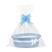 Lotvic Gift Basket, Hamper Kit, Empty Hamper Basket with Cellophane Bags and Pull Bows, Rope Gift Baskets with Handles, Woven Gift Baskets for Baby S