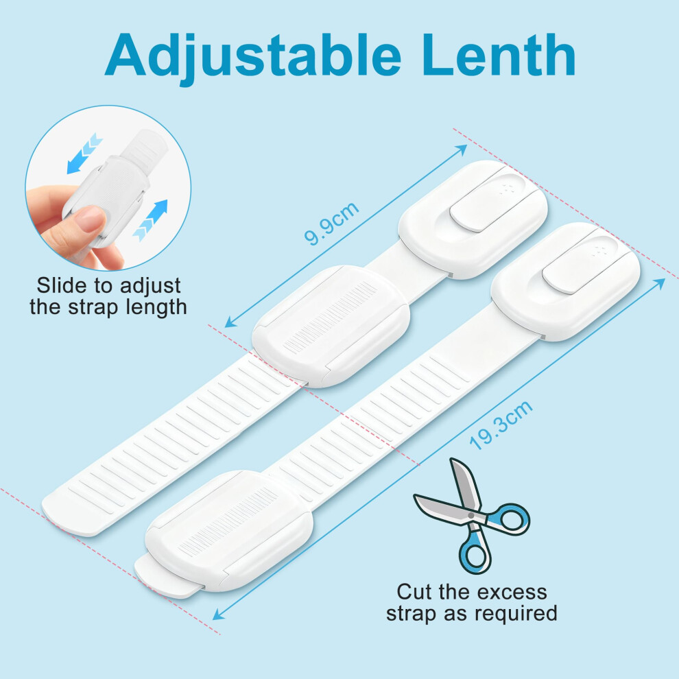 10 Pack Baby Proofing Cupboard Locks Â Strong 3M Adhesive Child Safety Latches, Adjustable Multi-Purpose Straps For Kitchen Cupboards, Drawers, Frid 5000223184841