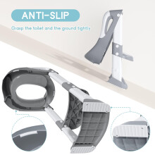 COOSEYA Potty Training Toddler Toilet Seat,Kids Toilet Seat and Step,Soft Mat Non-Slip Toilet Steps for Toddlers,Grey