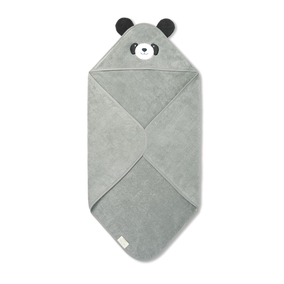 Unisex Hooded Panda Towel Organic Cotton Absorbent Quick Drying Lightweight 75X75cm For Infants Durable Comfortable Blanket Ideal For Bathi Grey Mori