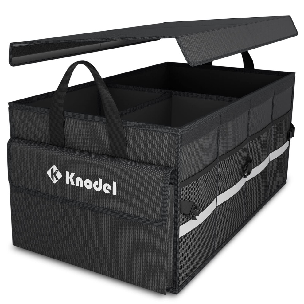 K Knodel Car Boot Organiser With Foldable Cover, Car Storage Box And Bag, Large Boot Tidy, Car Organiser For Vehicle And Suv (Medium, ) Black 5006275430981