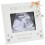 Widdop Baby Scan Frame - White with Grey Hearts & Hanging Bear Charm 2