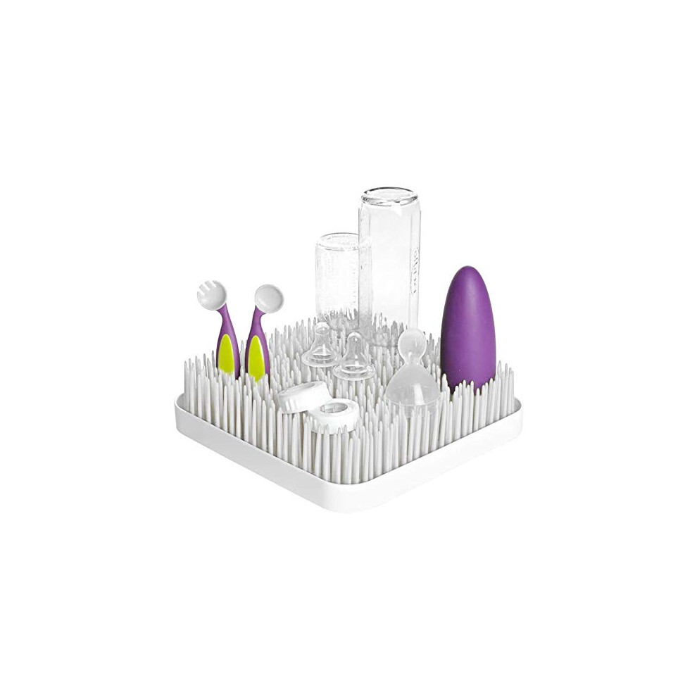 Morkka Large Baby Bottle Drying Rack Anti-Bacterial Large Grass For Kitchen Countertop (White)