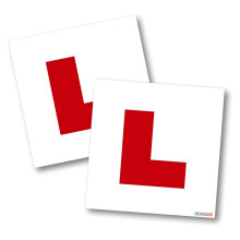 Signs247 L Plates Sticker for Cars and Motorbikes, UK Made Learner Driver Sign Decals, Self Adhesive Red White Driving Stickers for Vehicle Bodywork,