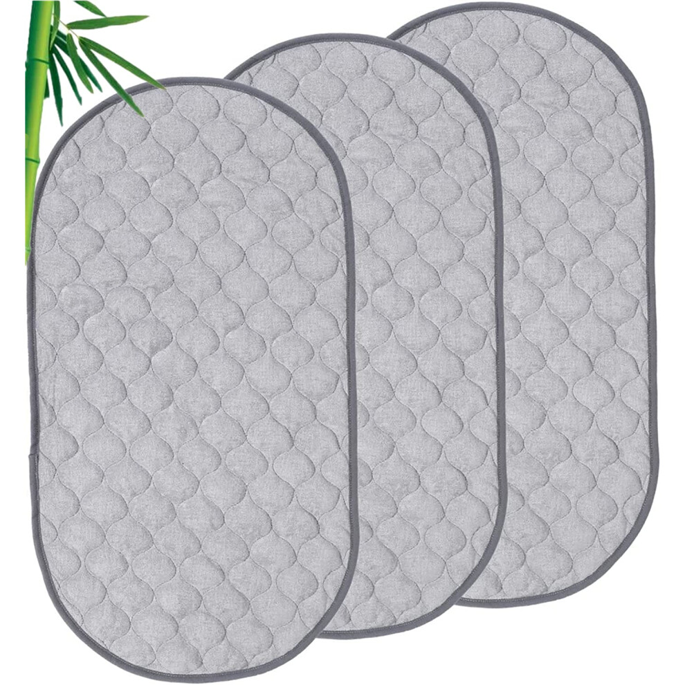 Waterproof Changing Mat Liners Quilted,3Pcs Bamboo Terry Surface Diaper Changing Pad Liner,Washable Reusable Diaper Changing Liners For Home Nicoone
