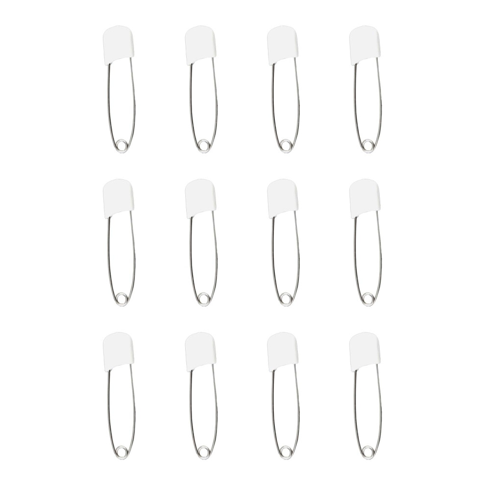 Tabanzhe Nappy Safety Pins-12Pcs 2.2Inch/55Mm Locking Cloth Bib Diapers Pins Durable Head Fasteners With Safety Lock Closures Reusable Secure Pins Fo
