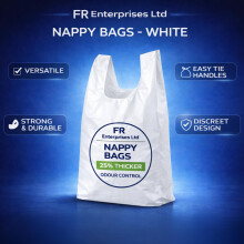 White Adult Nappy Bags – Pack of 2000 | 25% Thicker, Strong & Leak-Resistant | Odour-Locking Disposal Sacks with Easy-Tie Handles | Ideal for Nappy