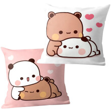 HATFRYF Bubu-Dudu Pillowcase, 2PCS Cute Cushion Cover Set Cartoon Throw Pillow Cases Home Soft Sofa Cushion Cover for Couch Bed Car Home Pillowcases