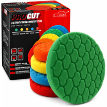 Xtremeauto Pro Cut 5 Stage Car Polishing Pad Set – Foam Buffing Pads Kit for DA & Rotary Polishers, Car Detailing, Cutting Polishing Finishing Pads
