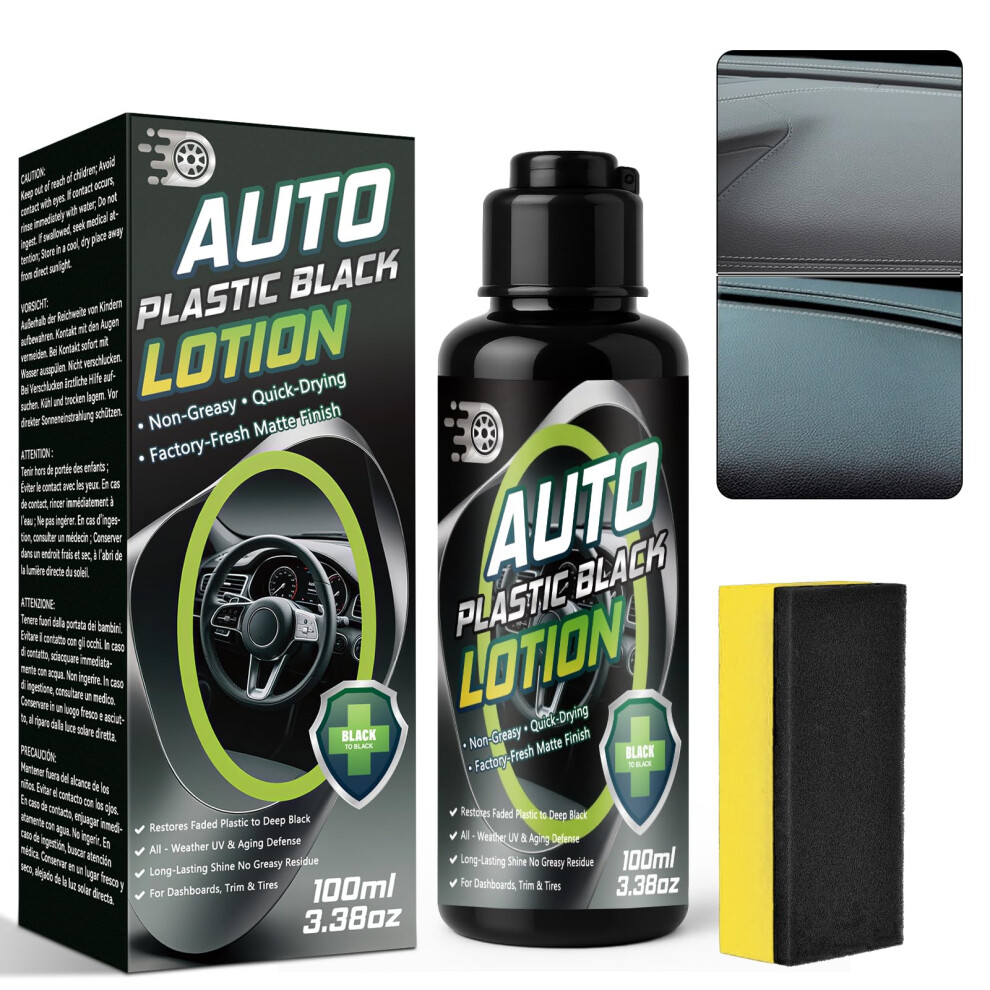 Aarovibe Back To Trim Restorer, Car Plastic Restorer For Interior & Exterior, Revives Faded Trim With Deep Finish, Prevents Aging & Black 5000865651053