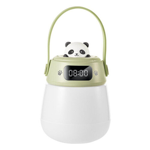 Panda Night Light with Clock Usb Rechargeable Portable Nursery Lamp Remote Control Bedsid 3000mah Battery Dimmabe Lamp 1