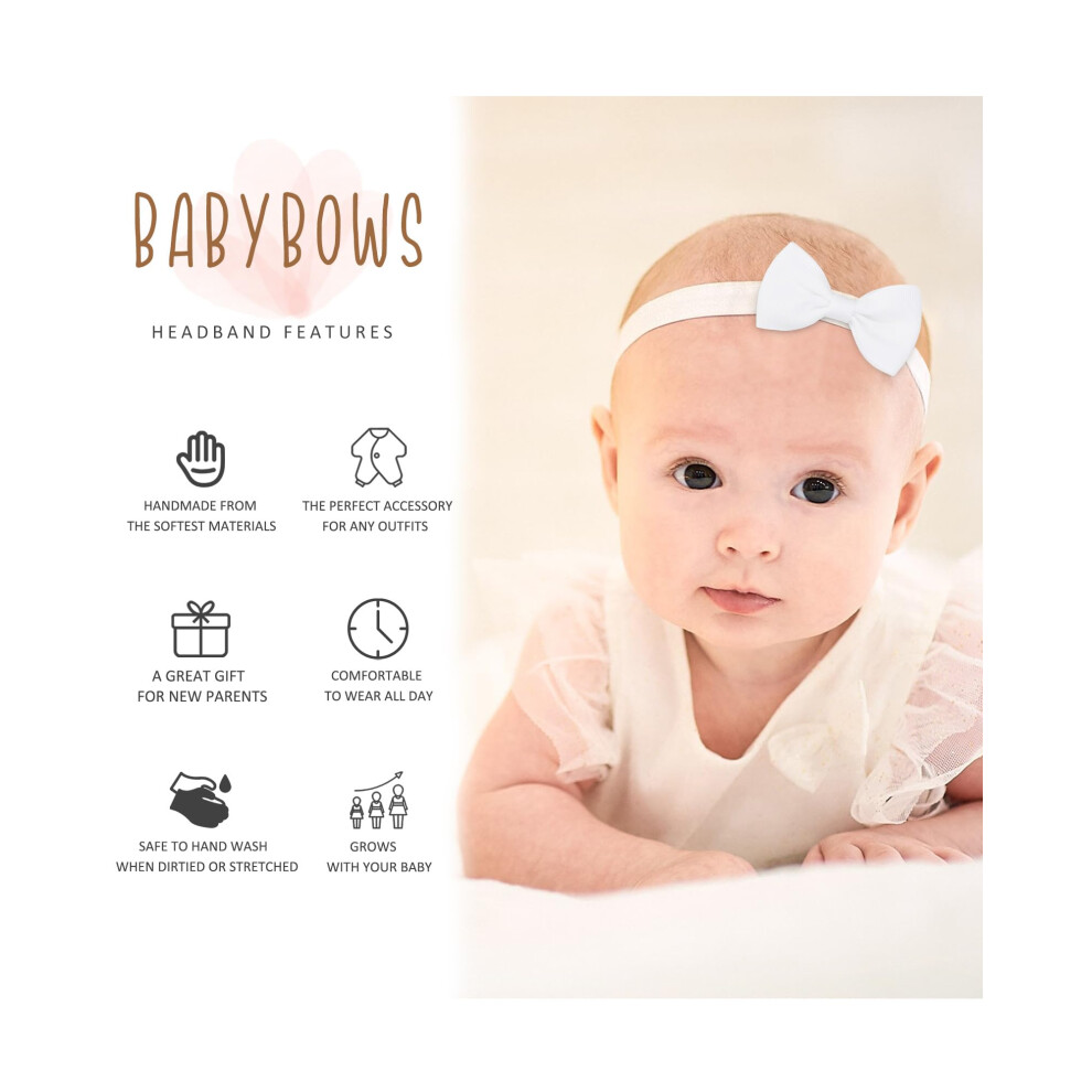 Jollybows 40Pcs Baby Girls Bows Headbands Elastic Hairband Ribbon Bow Hair Accessories For Newborns Infants Toddlers And Kids