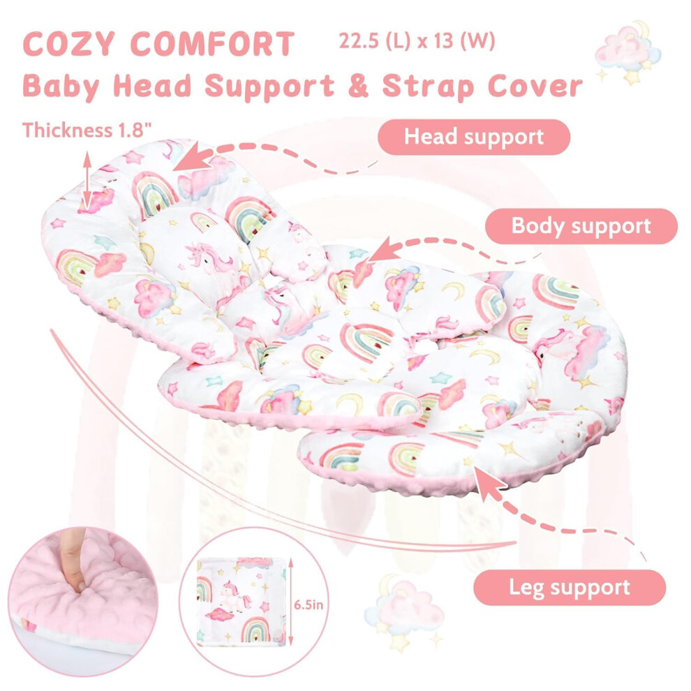 Hooyax Infant Car Seat Insert With Strap Covers All In One Reversible