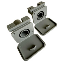 2 x 28mm Waste Outlet Hose Sockets with Flap – Caravan/Motorhome/Caravan Waste Connectors – Compatible with 81320 Rigid Pipe & 800