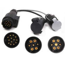 Boerni Towing Electrics Adaptor 13 Pin to 12N+12S 7 Pin,Caravan Converter 13 Pin Plug Socket Caravan Trailer Conversion Adapter Lead