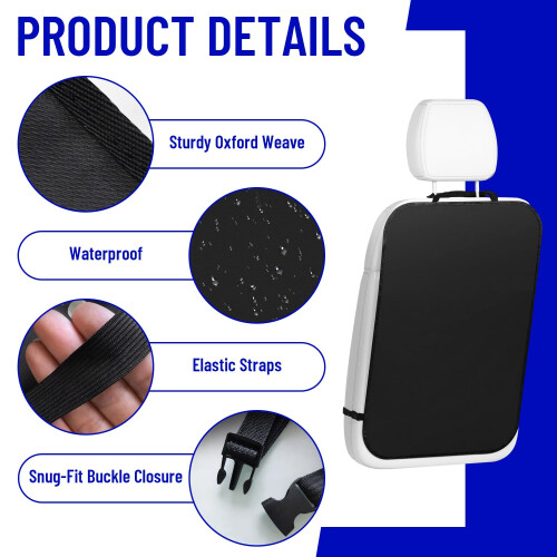 Azushwer 2 Pcs Kick Mats Back Seat Protector 60x45cm Car Seats Back Pr 1