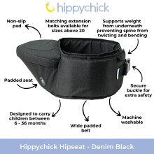 Hippychick Hipseat Baby Carrier Lightweight BackSaving Support Waist S