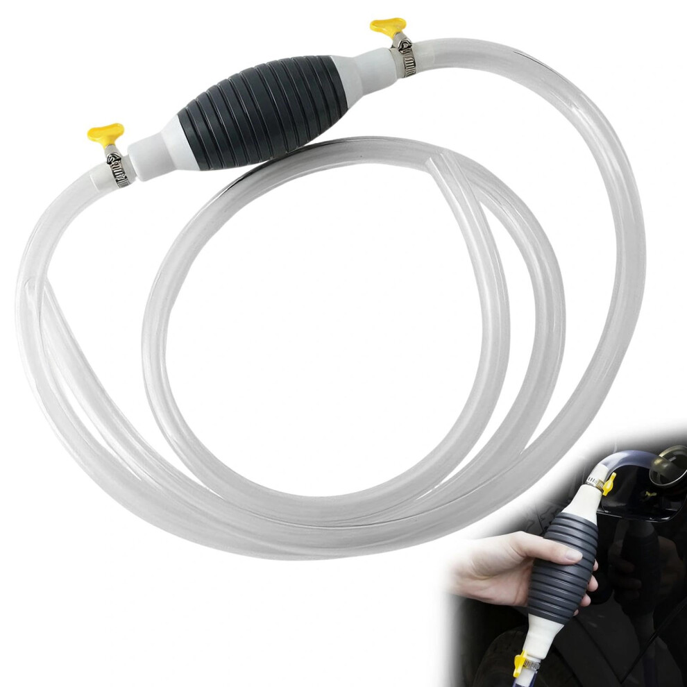 3M Fuel Petrol Syphon Pump, Manual Petrol Diesel Liquid Transfer Hand Pump, Portable Siphon Hose For Car, Boat, Fish Tank, Gasoline, Water 5000503103500