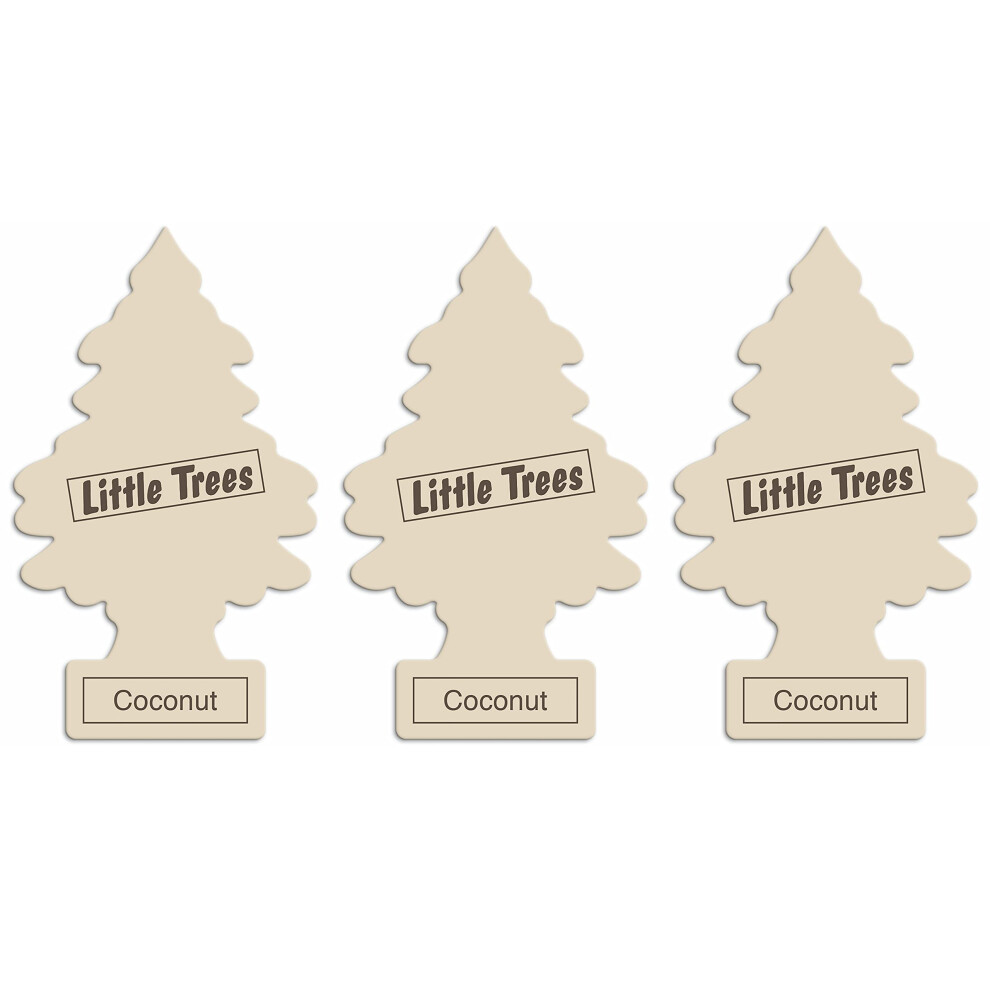 Little Trees Air Freshener Tree Ltz053 Coconut Fragrance For Car Home Boat Caravan - Triple Pack 5006871534823