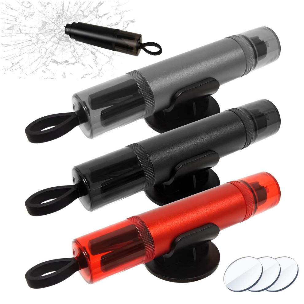 Hlayshing 3 Pcs Safe Pro X Car Emergency Hammer,Car Windscreen Breaker,2 In 1 Car Window Breaker Car Escape Tool With Seat Belt Cutter,Quick Emergenc 5001570143086