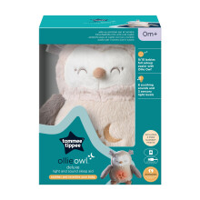 Tommee Tippee OllieOwl Deluxe Baby and Toddler Sound and Light Sleep Aid, Automatic CrySensor Soothes with 3 Natural Sounds and 3 Lullabies, Adjustab