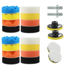22 Pcs Car Drill Polishing Kit, Buffing Pads Set with Drill Adapter for Auto Detailing, Waxing, Sanding & Polishing
