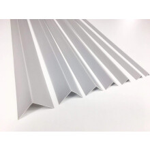 Light Gray Plastic PVC Corner 90 Degree 1 Meters Angle Trim Wall Edge Protector Various Sizes Cezar by TMW Profiles (20mm x 20mm x 1M)