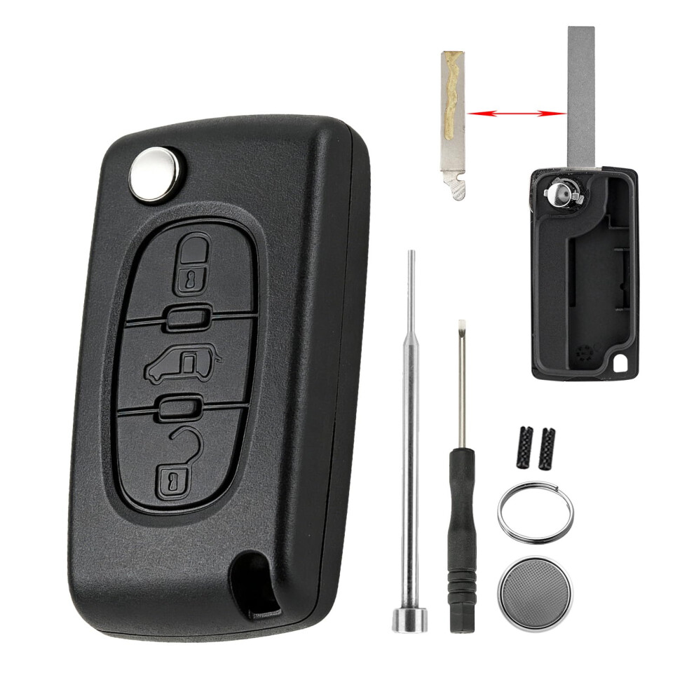 3 Buttons Ce0523 For Peugeot Expert Key Fob Replacement For Citroen Dispatch Fiat Scudo Toyota Proace Citroen Berlingo B9 Key Case Cover 0523 Casing 5006454599010