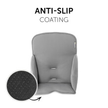 hauck Alpha Cosy, Stretch Grey - Seat Reducer Cushion for Alpha+ Wooden Highchair, Supportive Seat Pad for Toddlers 6 Months+, Soft Fabric, Machine W