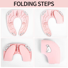 Foldable Baby Kids Potty Toilet Training Seat, Travel Portable Folding Toddler Toilet Seat, Non-Slip, with Carry Bag