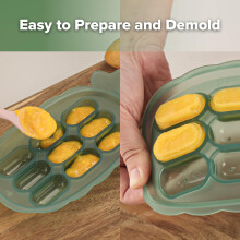 haakaa Silicone Baby Food Freezer Tray, Breast Milk Popsicle Mould for Teething Relief, Mini Weaning Freezer Tray for Purees & Fruit Feeder Refills,
