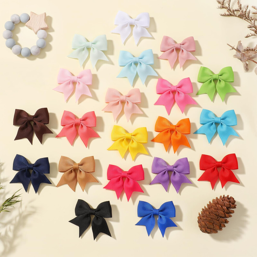 Jollybows 40 Pcs 2 Inch Baby Girls Hair Bows Alligator Clips Grosgrain Ribbon Boutique Clips Hair Accessories For Kids Toddlers