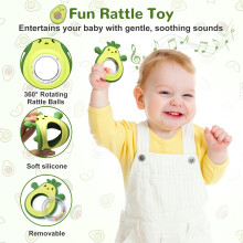 CLDY Baby Teething Ring Baby Rattle Teether BPAFree FoodGrade Silicone