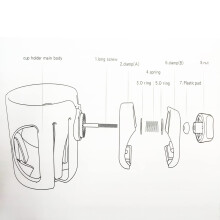 360 Degrees Rotating Stroller & Bike Cup Holder - Large Caliber Designed for Walker, Wheelchair, Scooter (Black)