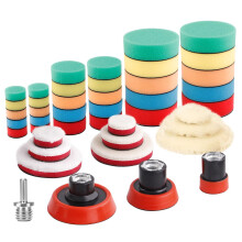SPTA Polishing Pads for Drill, 36PCS 25mm/50mm/80mm Polishing Sponge
