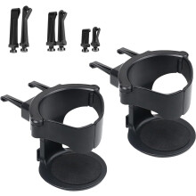 Car Cup Holder Set, 2-Pack Universal Air Vent Mount, Adjustable Drinks Holders with Secure Clips, Black