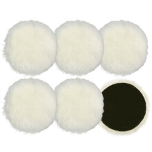 6 Pcs Polishing Pads 5 Inch Soft Wool Polishing Buffing Pad 125mm Polish Pads for Drill and DA Dual Action Polisher for Car Furniture Polisher Sandin