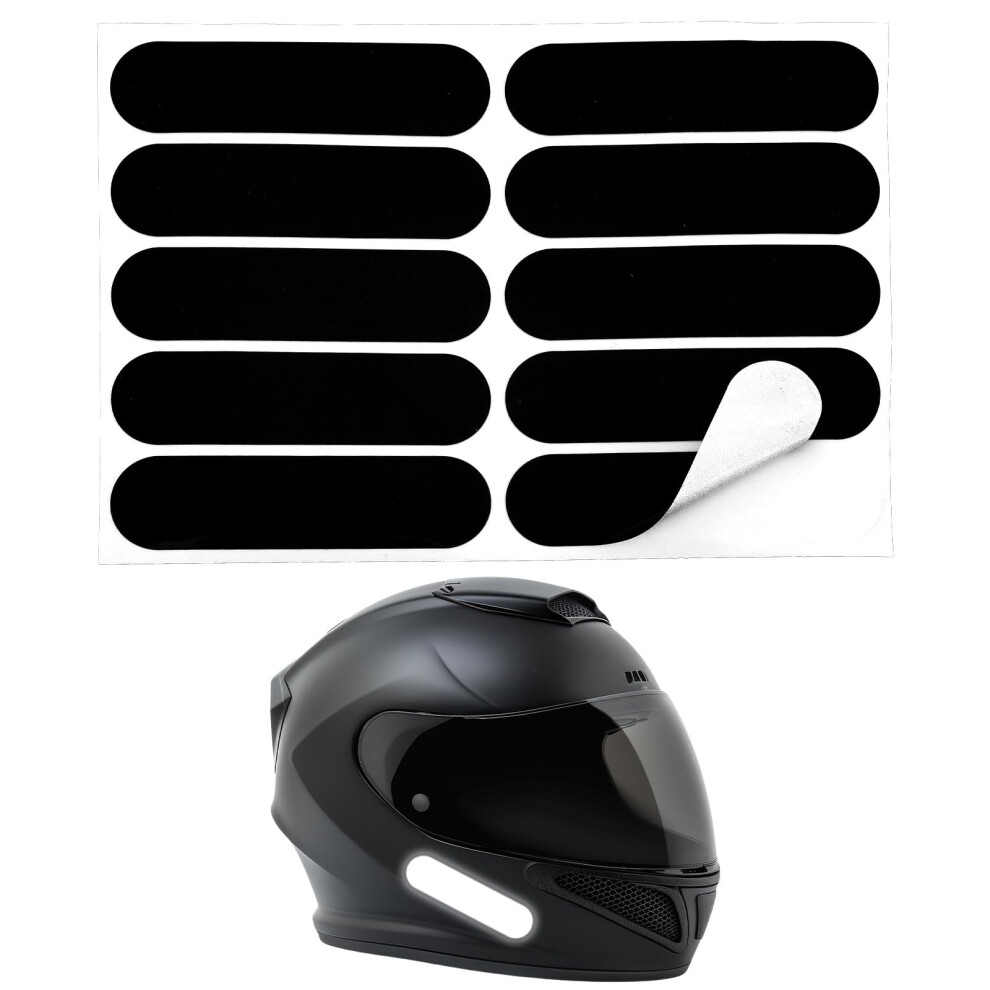 Hjzhii 10Pcs Reflective Tape, Motorcycle Helmet Decals Black 5000242564617