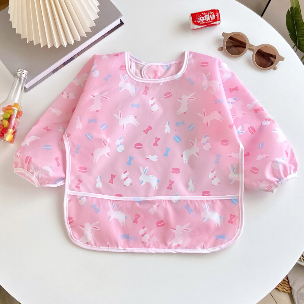 Pandaear 3 Pack Baby Weaning Bibs With Sleeves For Girls| Waterproof Toddler Bibs Long Sleeve Bibs 6-12-24 Months| Baby Feeding Aprons For Eating| Me