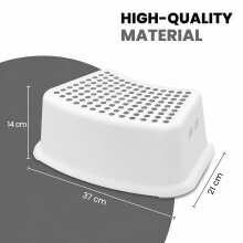 HomlyPro 2 Pack Toddler Step Stool for Toilet & Sink, Grey, 176 lbs Capacity, Non-Slip Bathroom Foot Stool for Kids, Sturdy Plastic Potty Training Bo
