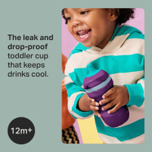 Tommee Tippee Insulated Sporty Spout Non-Spill Toddler Cup, 266ml, 12m+, Pack of 2, with Leak-Proof Valve and Handle, in Fun Bright Colours, Blue & G