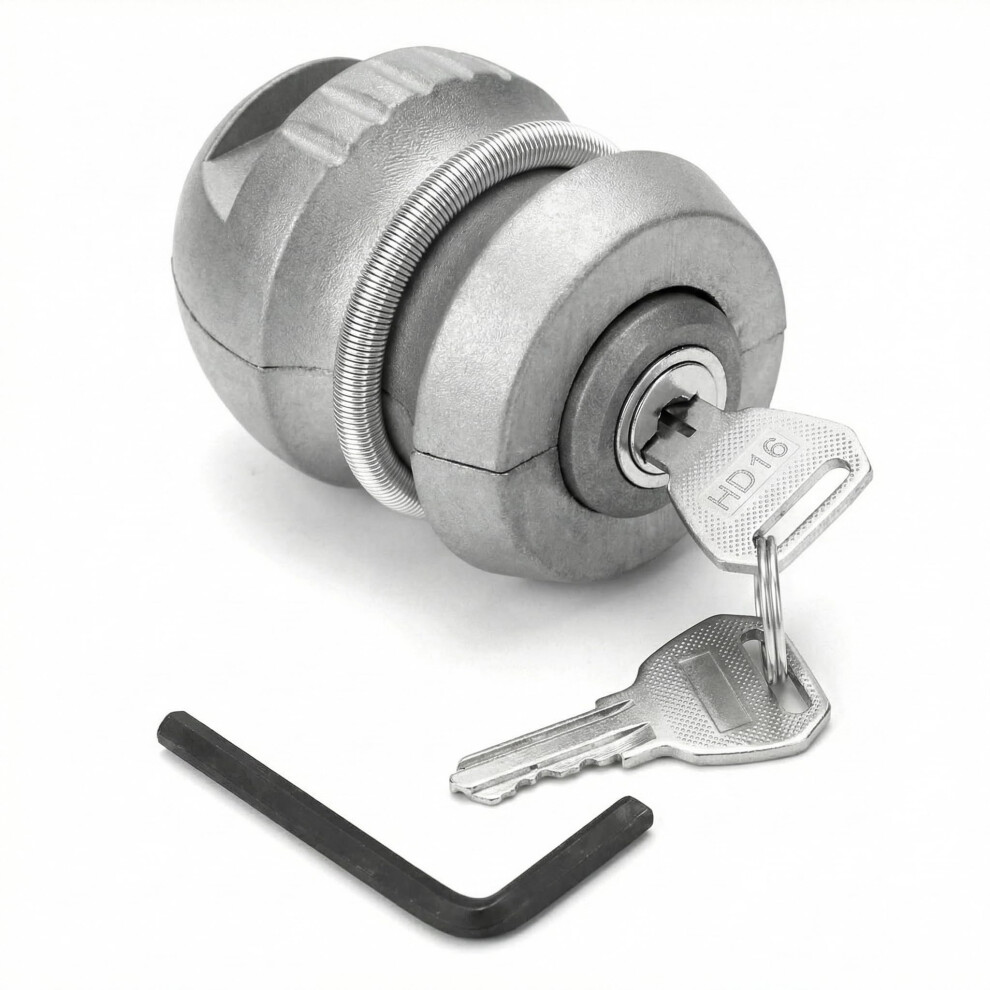 Qwork Caravan Hitch Lock, Trailer Hitch Lock, Zinc Alloy, Universal Trailer Lock, Anti-Theft Locking Device