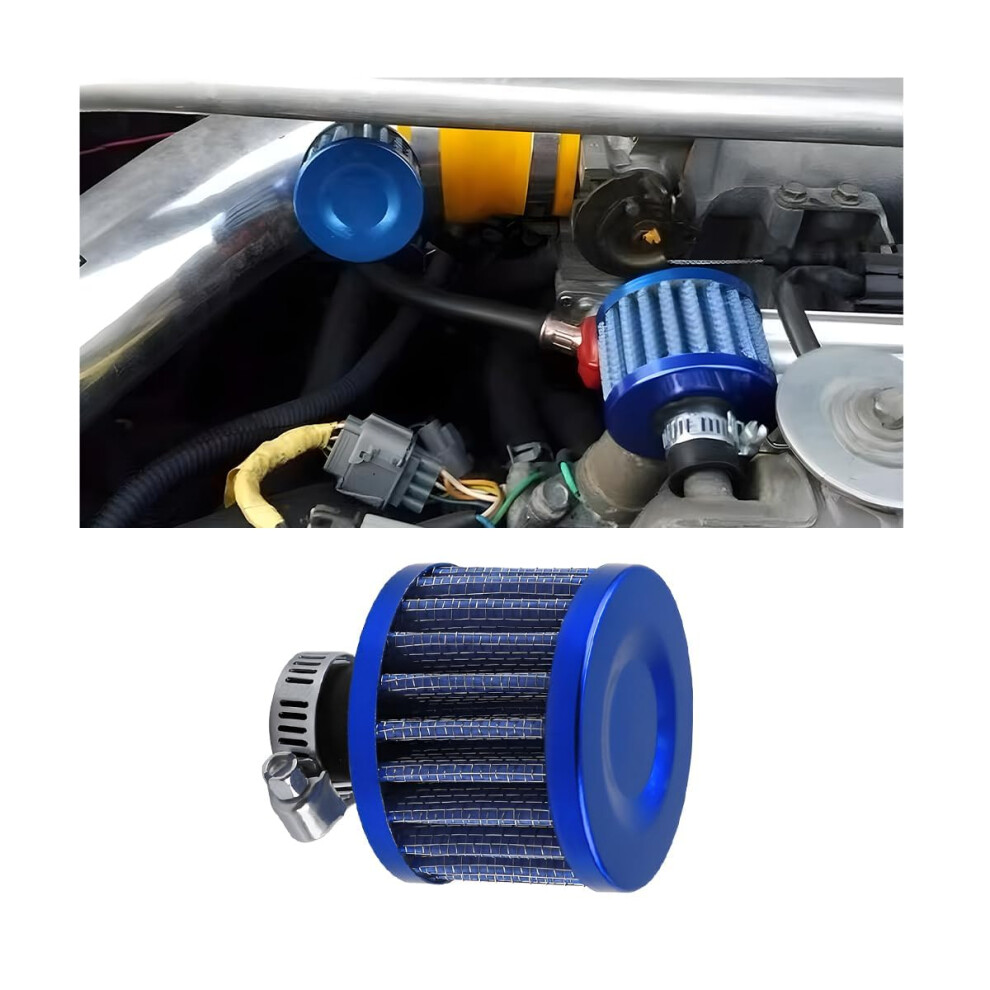 Air Intake Filter Breather, 0.47 Inch Universal Cold Air Filter, 12Mm Car Turbo Vent Air Intake Filter Cleaner, Crankcase Breather Compatible With Ca 5001967950938