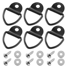 CZC AUTO 6 Pack V Ring Tie Down Anchors 1/4" Heavy Duty Steel Tie Down Hooks for Truck, Trailer, Camper, Warehouse, Boat, Cargo Control & Surface Mou