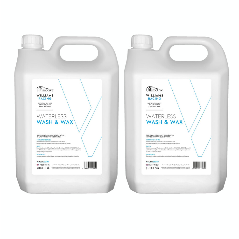 Rokit Williams Racing 2 X 5L Waterless Wash And Wax Refill Bottles 5003674564347