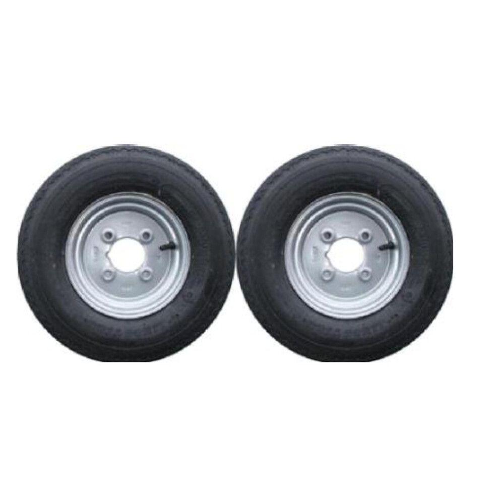 A Pair Of 400 / 4.00 X 8 Inch Trailer Wheels And Tyres With 4 Ply 5007015763918
