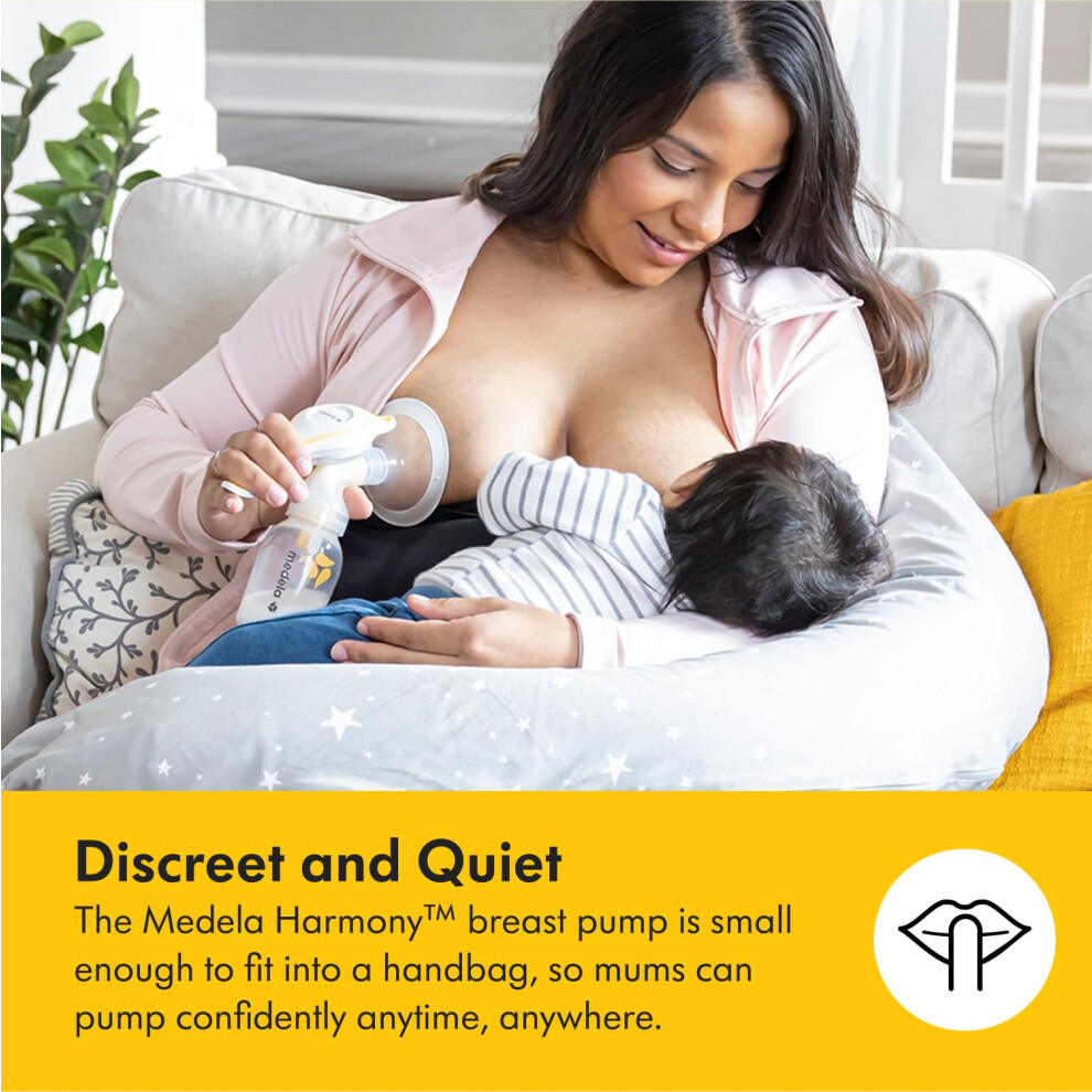 Harmony Manual Breast Pump, Compact Swiss Design With Personafit Flex Shields And Medela's 2-Phase Expression Technology Medela
