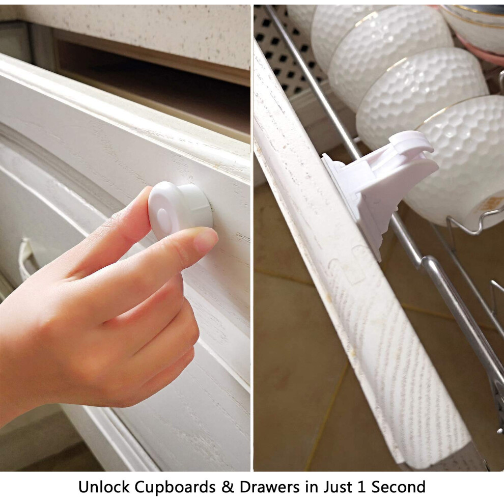 Norjews Child & Baby Safety Magnetic Keys For Cupboard Drawer Locks, Baby Proof Cabinet Lock Magnet Key Replacement, 2 Keys 5004060381944